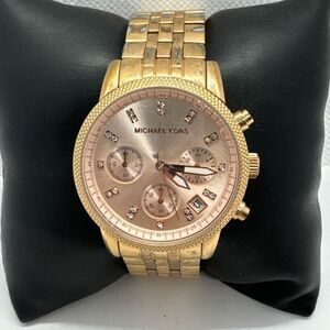 Michael Kors Ritz MK6077 Women's Rose Gold Analog Dial Quartz Wrist Watch JNA253